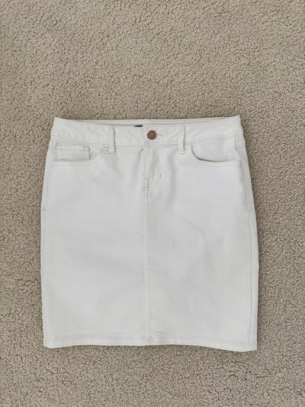 Old Navy Classic White Denim Pencil Skirt